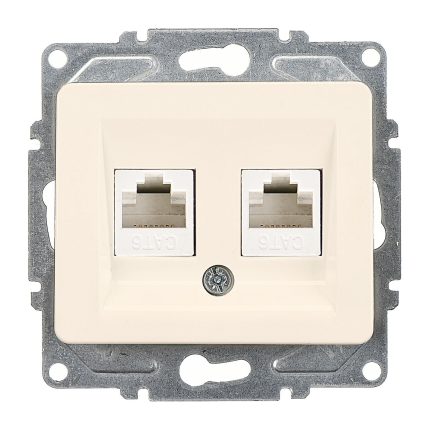 Günsan Fantasy Krem İkili Data Prizi (2 x RJ45 Cat6) Mekanizma