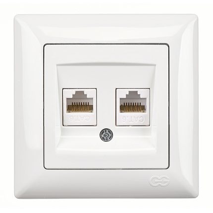 Günsan Visage Beyaz İkili Data Prizi (2 x RJ45 Cat6)