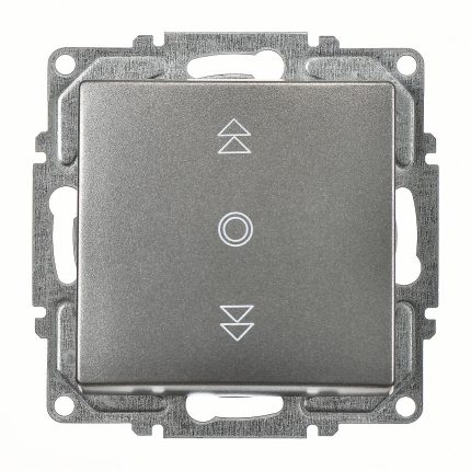 Günsan Visage Füme Vidalı Jaluzi Kumanda Anahtarı - Tek Düğmeli - 10AX 250V