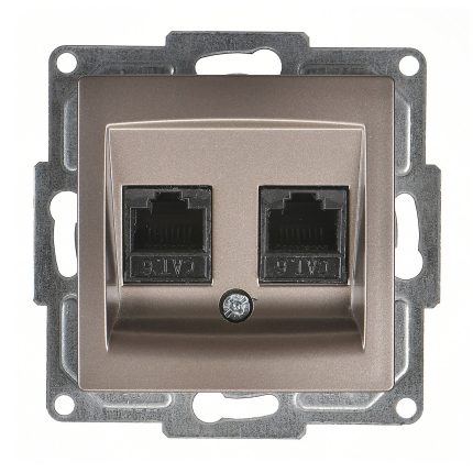 Günsan Visage Mocha Vidalı İkili Data Prizi (2 x RJ45 Cat6)