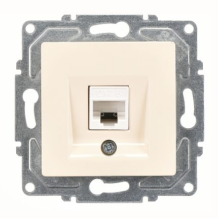 Günsan Eqona Krem Vidalı Tekli Data Prizi (RJ45 Cat6)