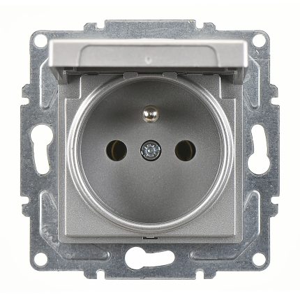 Günsan Eqona Gümüş Kapaklı UPS Priz - Vidalı