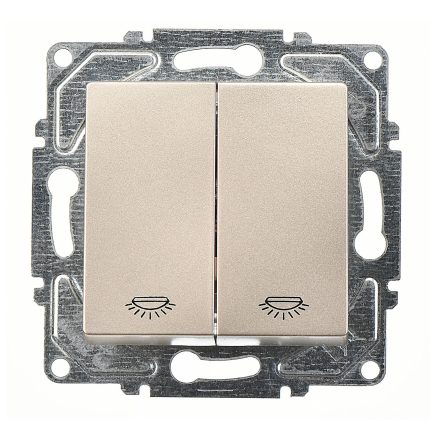 Günsan Eqona Metalik Bej Vidalı Komütatör Liht Anahtar 10AX 250V