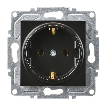 Günsan Eqona Metalik Siyah Topraklı Priz- 16A 250V - Vidalı
