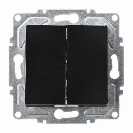 Günsan Eqona Metalik Siyah Klipsli Komütatör 10AX 250V