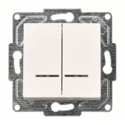 Günsan Eqona Fildişi Beyazı Vidalı Eqona Işıklı Komütatör