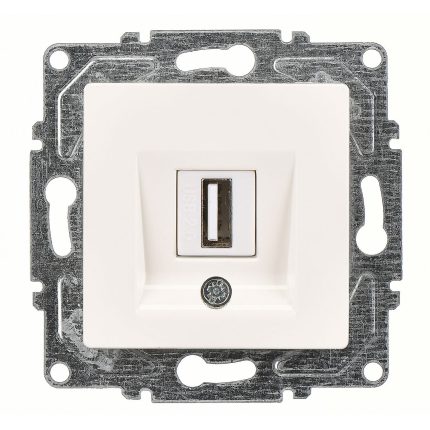 Günsan Eqona Fildişi Beyazı Vidalı USB Data Prizi