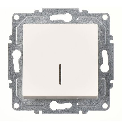 Günsan Eqona Fildişi Beyazı Vidalı Eqona Işıklı Anahtar