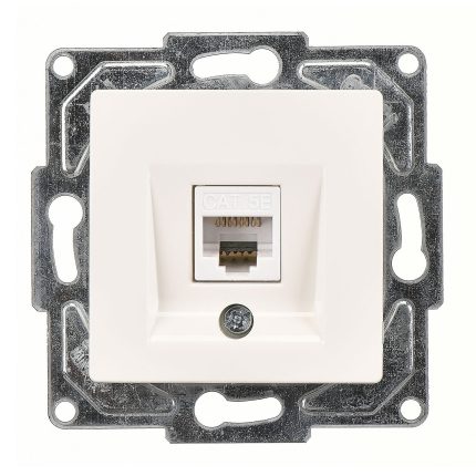 Günsan Eqona Fildişi Beyazı Vidalı Tekli Data Prizi (RJ45 Cat5E)