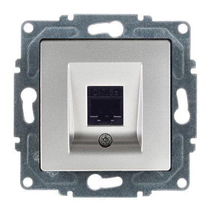 Günsan Visage Gümüş Vidalı Tekli Data Prizi (RJ45 Cat5E)